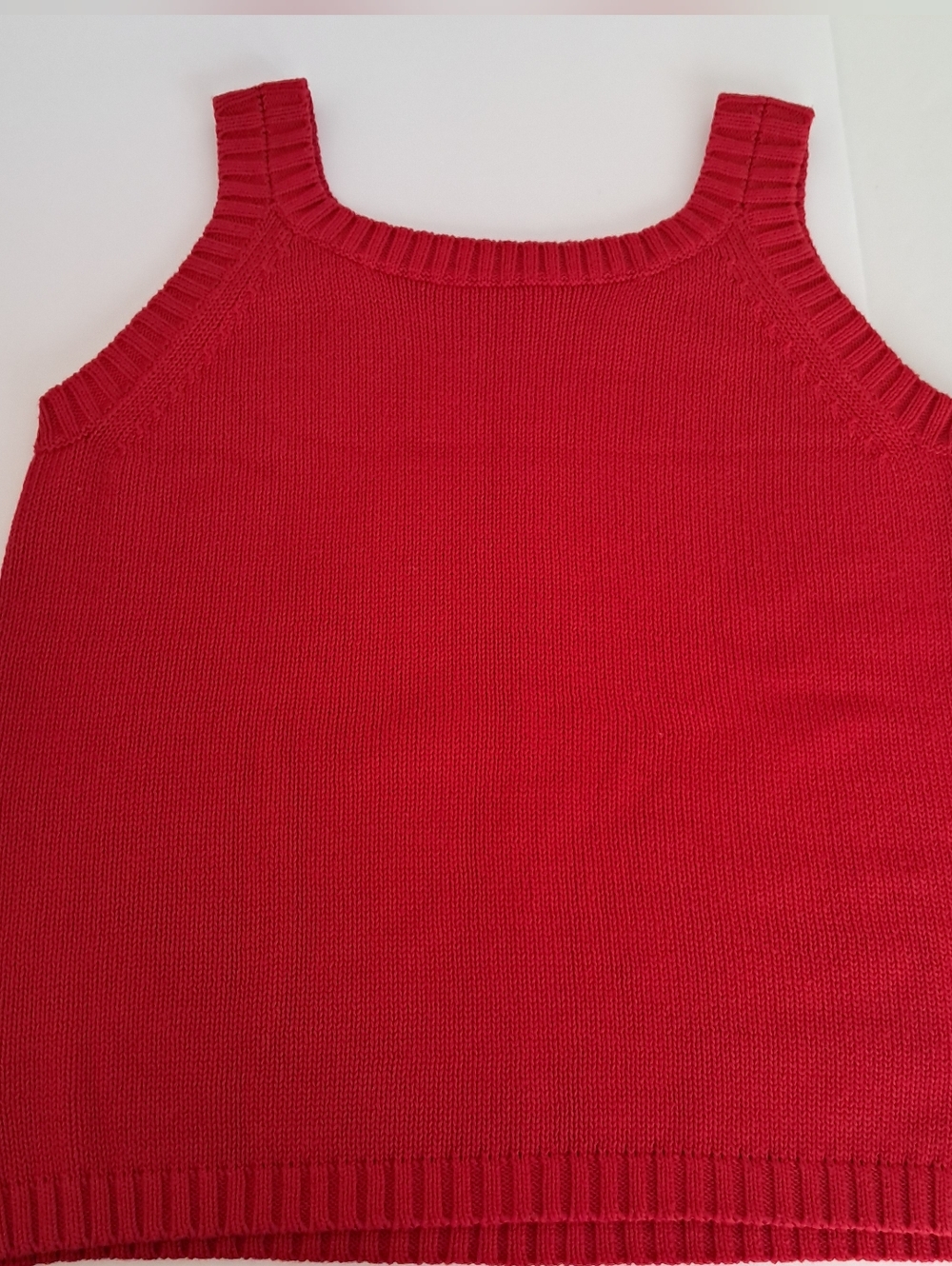 Jeanne Pierre Red Vest, 100% Cotton with side slit